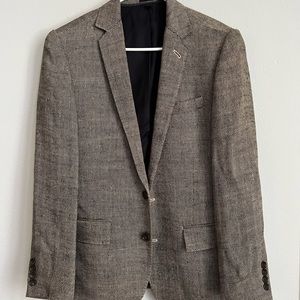 Jcrew tailored herringbone linen tailored jacket